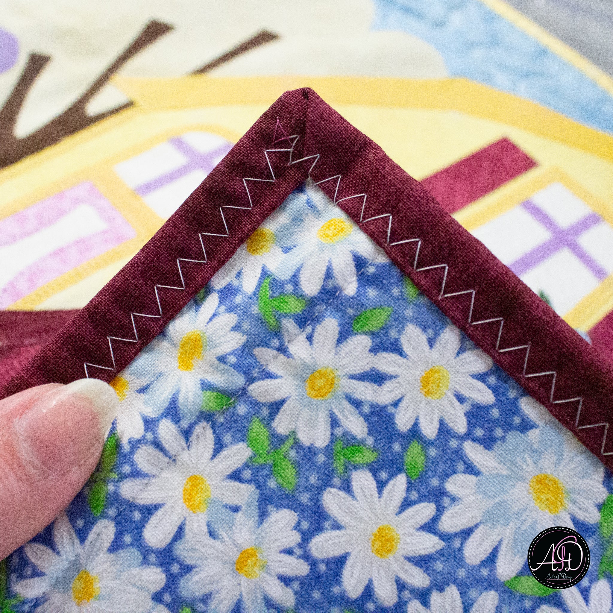 Yellow Barn House Spring Quilted Wall Hanging | Applique Wall Hanging