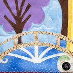 Yellow Barn House Spring Quilted Wall Hanging | Applique Wall Hanging