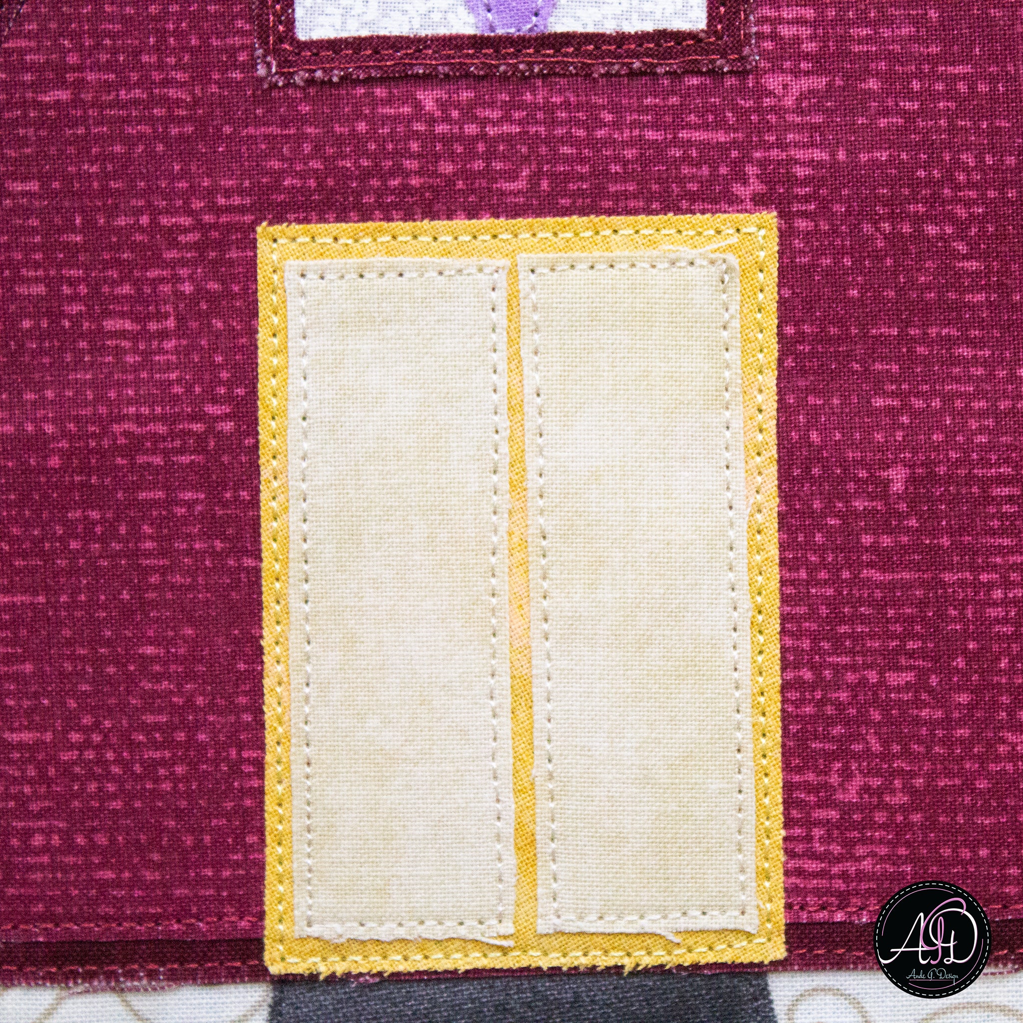 Yellow Barn House Spring Quilted Wall Hanging | Applique Wall Hanging