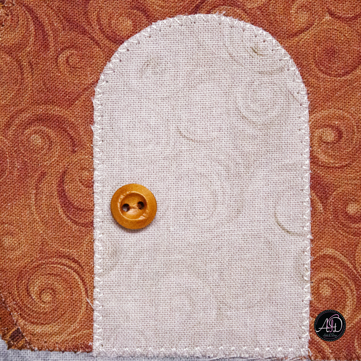 Autumn Acorn House Quilted Applique Wall Hanging