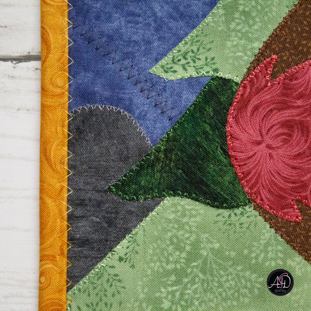 Autumn Acorn House Quilted Applique Wall Hanging