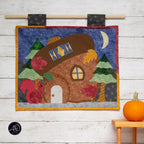 Autumn Acorn House Quilted Applique Wall Hanging