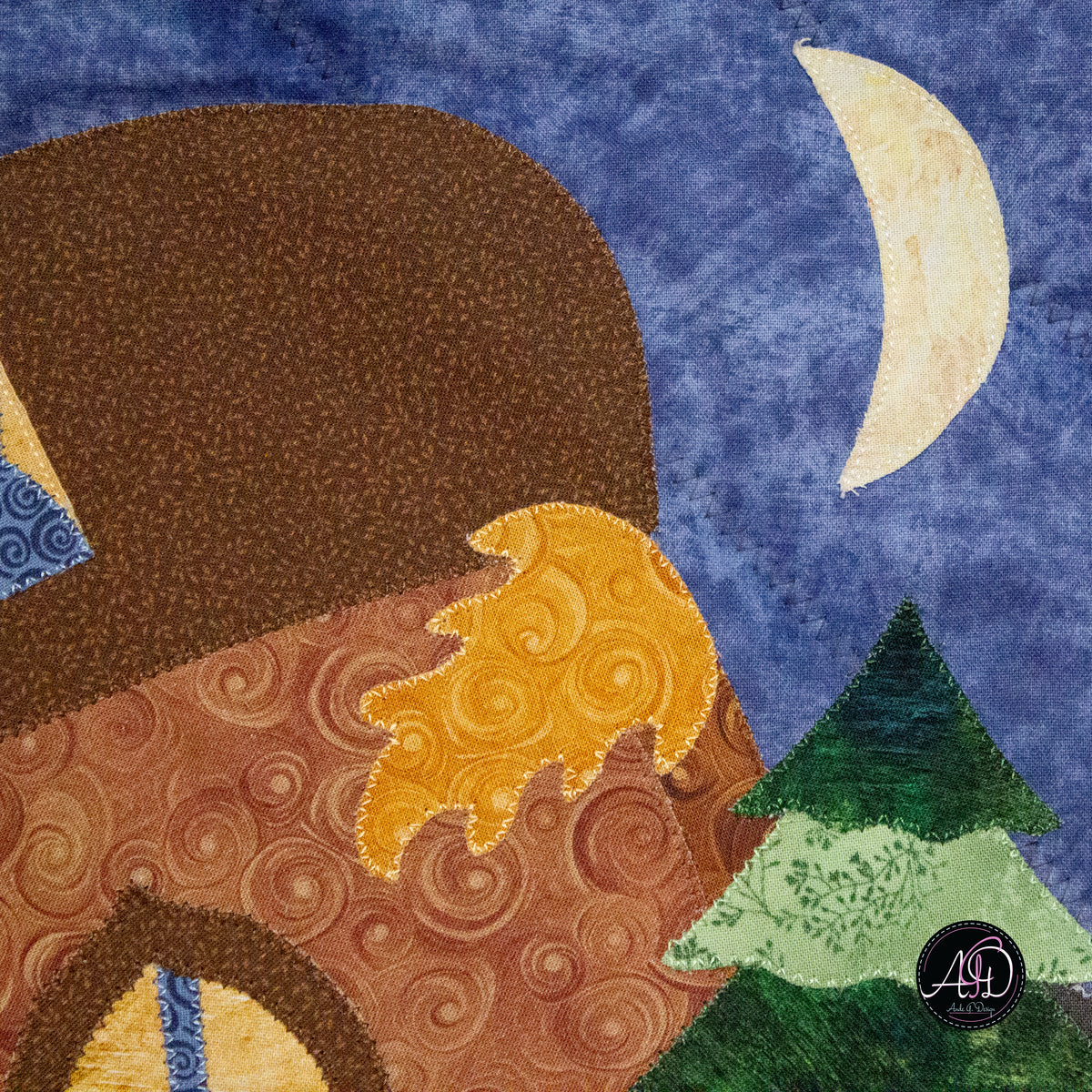 Autumn Acorn House Quilted Applique Wall Hanging