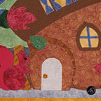 Autumn Acorn House Quilted Applique Wall Hanging