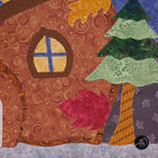 Autumn Acorn House Quilted Applique Wall Hanging