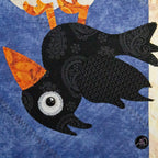 Autumn Crow and Pumpkin Quilted Applique Table Runner