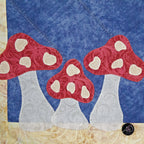 Autumn Mushroom and Owl Quilted Applique Table Runner