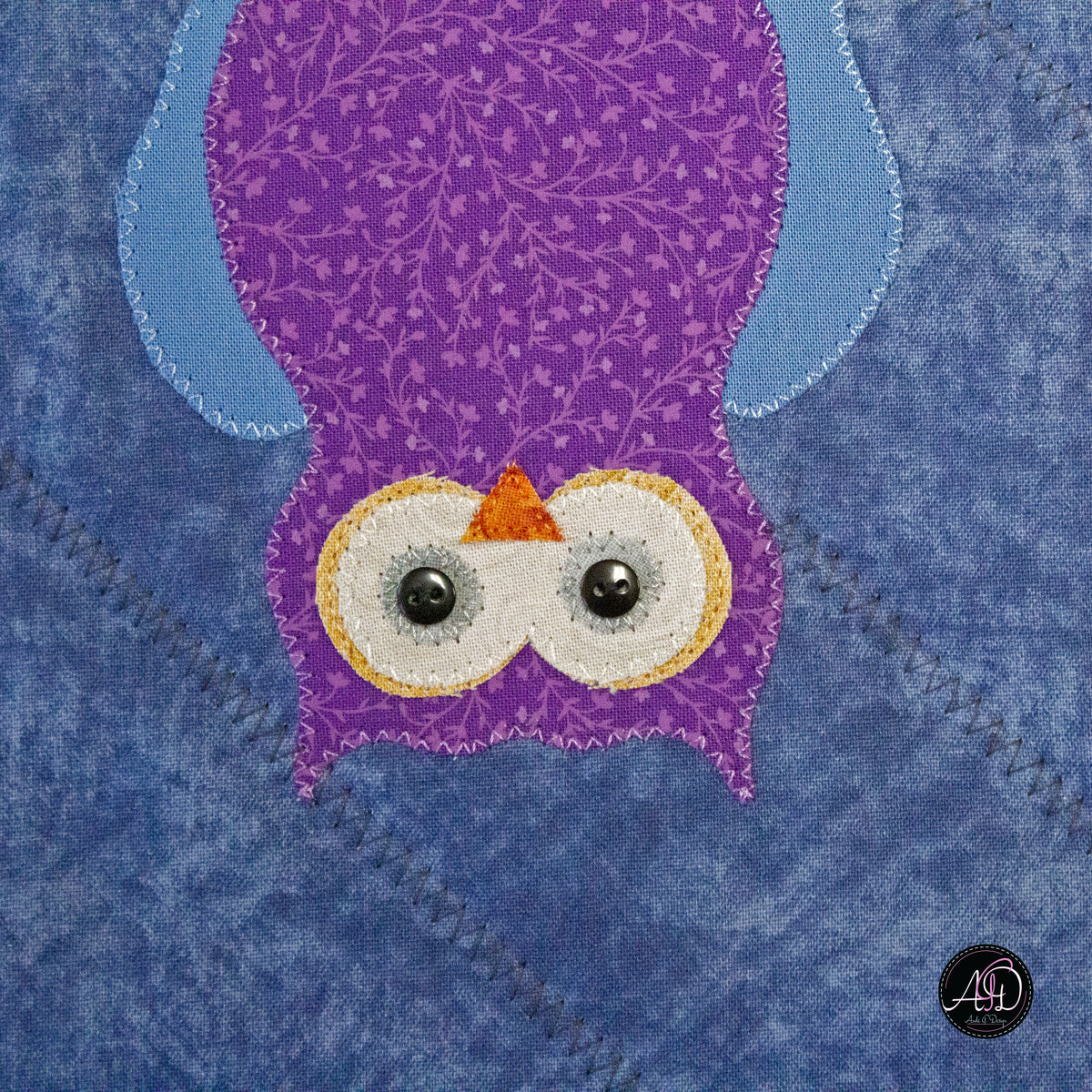 Autumn Mushroom and Owl Quilted Applique Table Runner