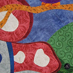 Autumn Mushroom Cottage Quilted Applique Wall Hanging