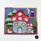 Autumn Mushroom Cottage Quilted Applique Wall Hanging