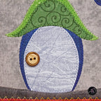 Autumn Mushroom Cottage Quilted Applique Wall Hanging