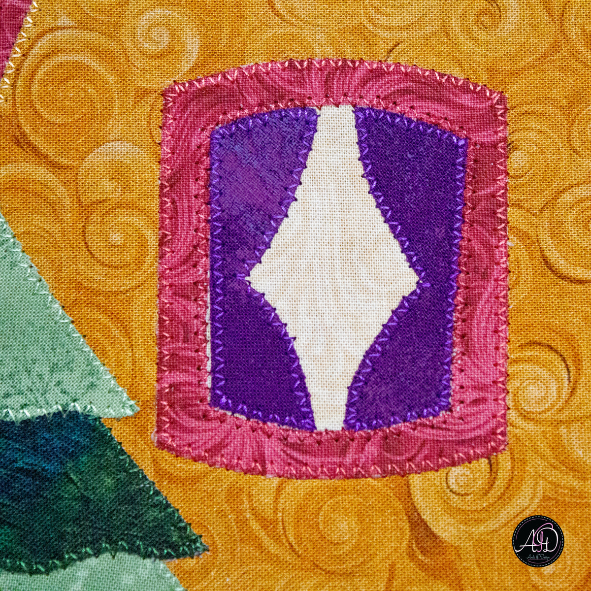 Autumn Pumpkin Cottage Quilted Applique Wall Hanging