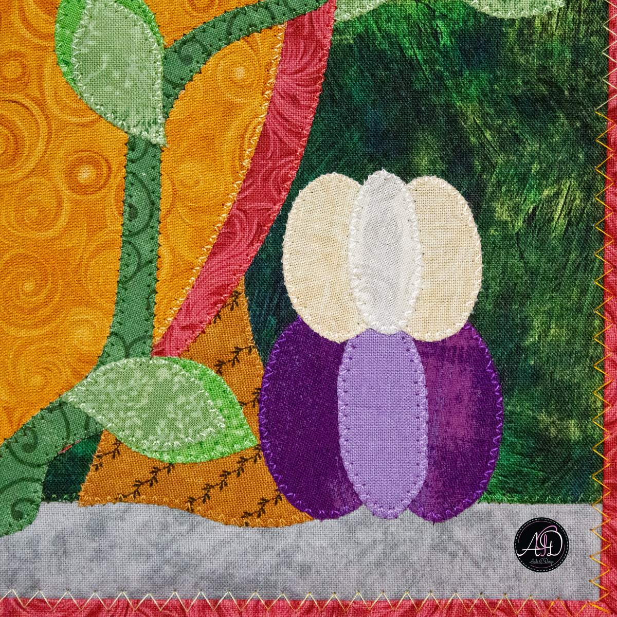 Autumn Pumpkin Cottage Quilted Applique Wall Hanging