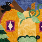 Autumn Pumpkin Cottage Quilted Applique Wall Hanging