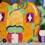 Autumn Pumpkin Cottage Quilted Applique Wall Hanging