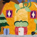 Autumn Pumpkin Cottage Quilted Applique Wall Hanging