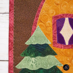 Autumn Pumpkin Cottage Quilted Applique Wall Hanging