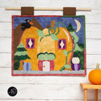 Autumn Pumpkin Cottage Quilted Applique Wall Hanging
