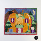 Autumn Pumpkin Cottage Quilted Applique Wall Hanging