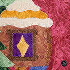 Autumn Treehouse Cottage Quilted Applique Wall Hanging