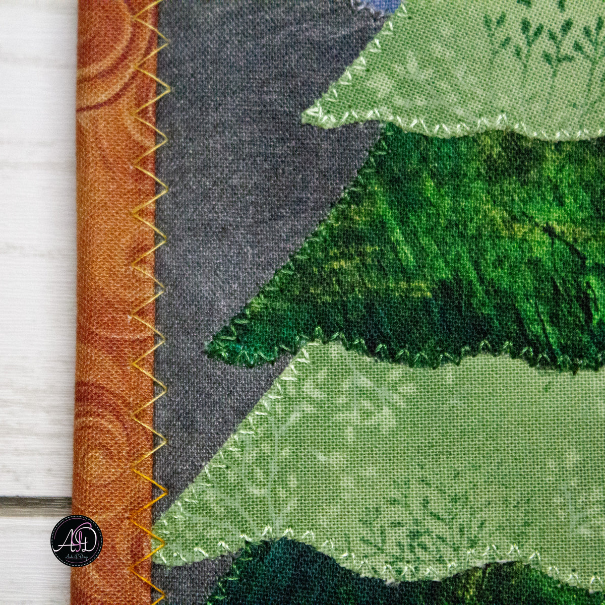 Autumn Treehouse Cottage Quilted Applique Wall Hanging
