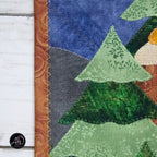 Autumn Treehouse Cottage Quilted Applique Wall Hanging